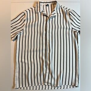 SHEIN Striped Button Down Short Sleeve